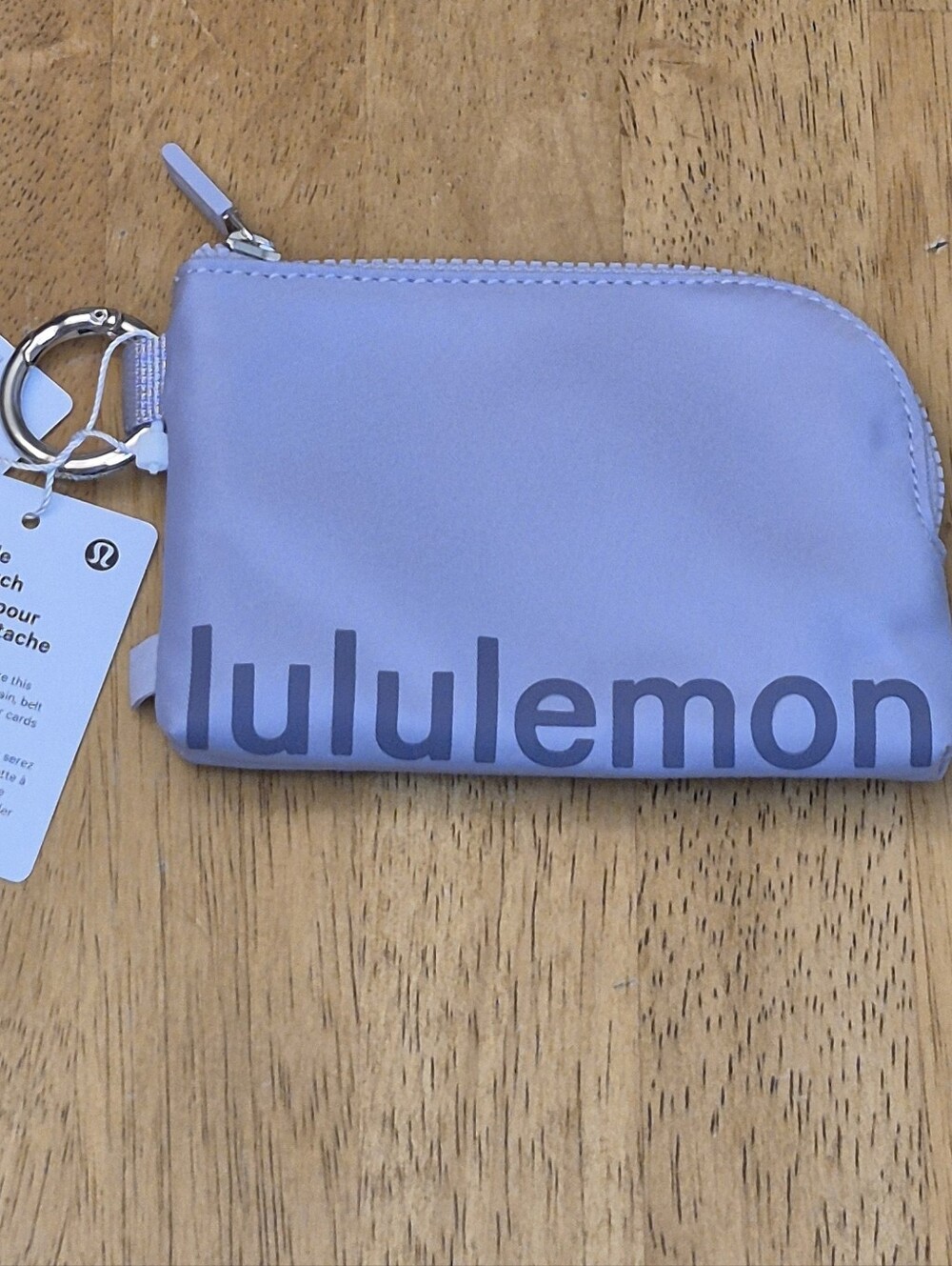 Lululemon Faint Lavender & Grape Mist W/ Silver Clippable Card Pouch Wallet